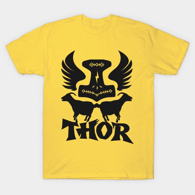 Succeed With THORS MJOLNIR GOATS EMBLEM T-Shirt by Odin Asatro